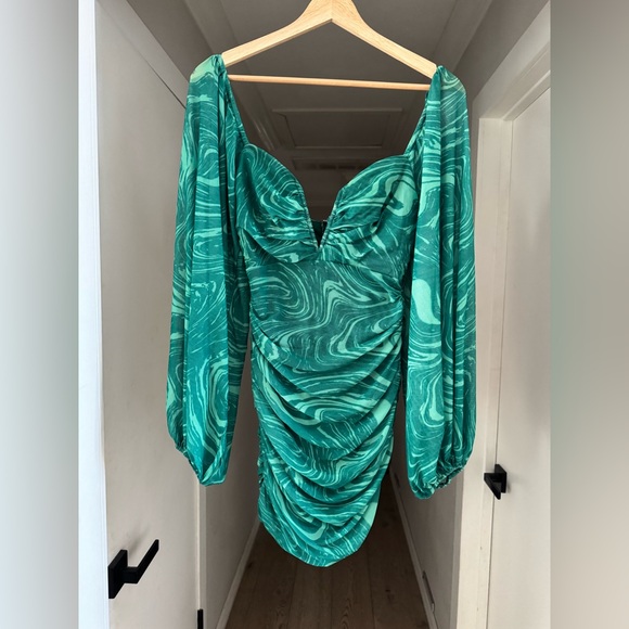 Vici | Keep Groovin' Along Sheer Sleeve Mesh Mini Dress | Sz S - Picture 2 of 8